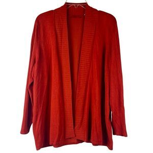 Red Woman Reddish Orange Open Front Knit Cardigan 3X
